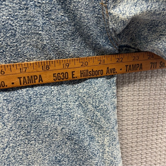 Vtg Pretty Bleu 80's 90's Denim Acid Wash Bedazzled Floral Button Women Top Med - Picture 8 of 9